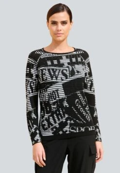 DRUCK - Strickpullover - Schwarz Ecru