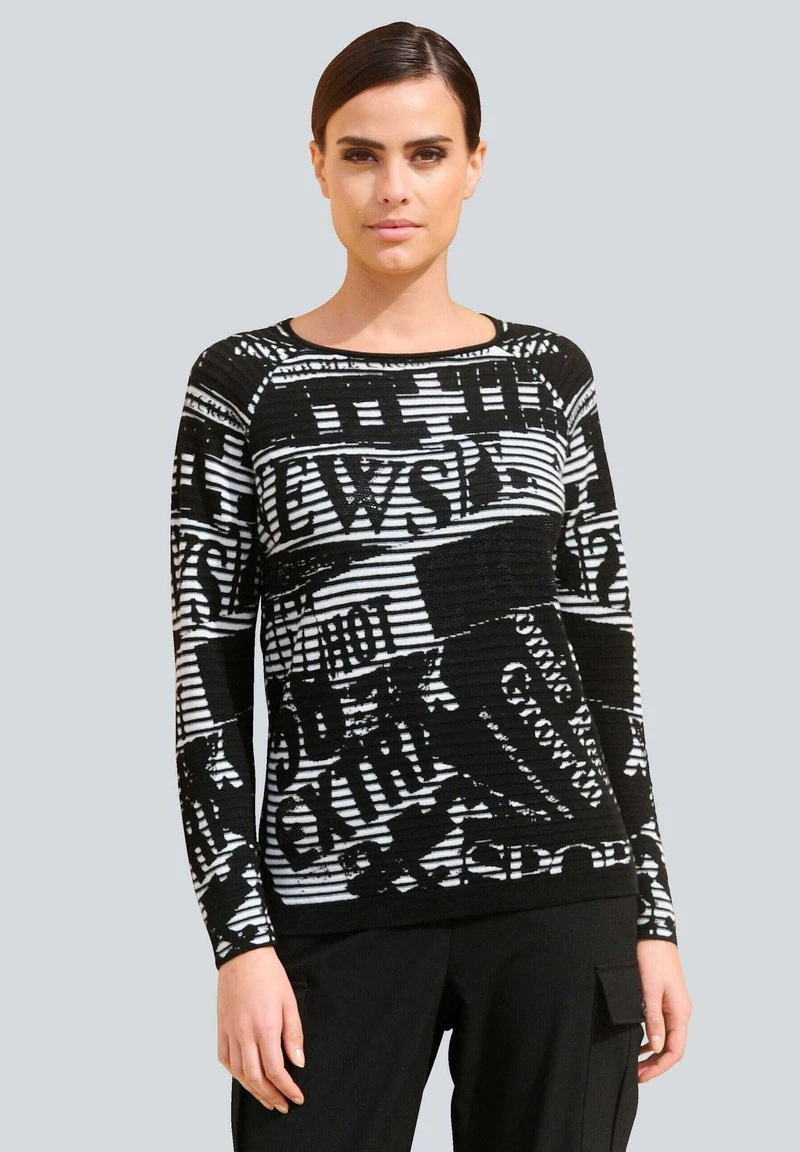 DRUCK - Strickpullover - Schwarz Ecru 3 DRUCK - Strickpullover - Schwarz Ecru