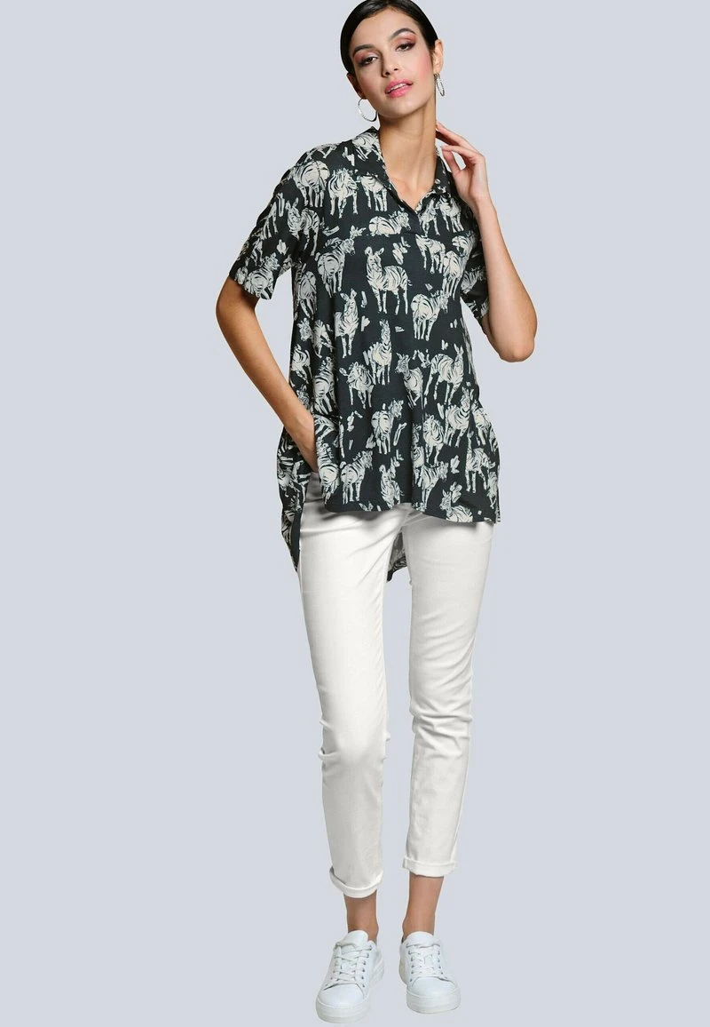 Hemdbluse - Schwarz/off-white 4 Hemdbluse - Schwarz/off-white – Bild 2