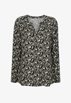 Bluse - Grau Cognac Schwarz -Alba Moda Verkäufe 1b108d9c121443938bcd60050a00da2e
