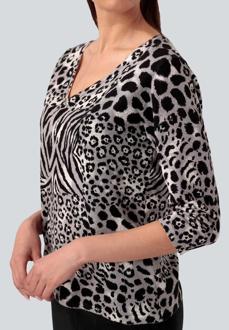 Strickpullover - Schwarz/grau/weiß 6 Strickpullover - Schwarz/grau/weiß – Bild 4