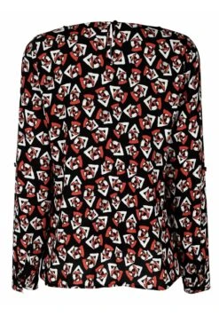 Bluse - Schwarz Rot Off White -Alba Moda Verkäufe 25853cba490a4ca793bc3dec4433a2b8