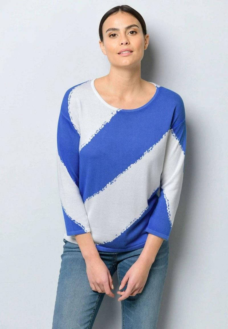Strickpullover - Weiß/blau 3 Strickpullover - Weiß/blau