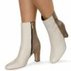 High Heel Stiefelette - Taupe/weiß -Alba Moda Verkäufe 2bf524bfa40b41549fc4df83f41cbd9b