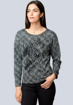 Langarmshirt - Schwarz Off White