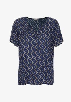 DRUCK - T-Shirt Print - Cognac Marineblau Weiß -Alba Moda Verkäufe 2da0beb1838d4def9e8114471dae2c3d