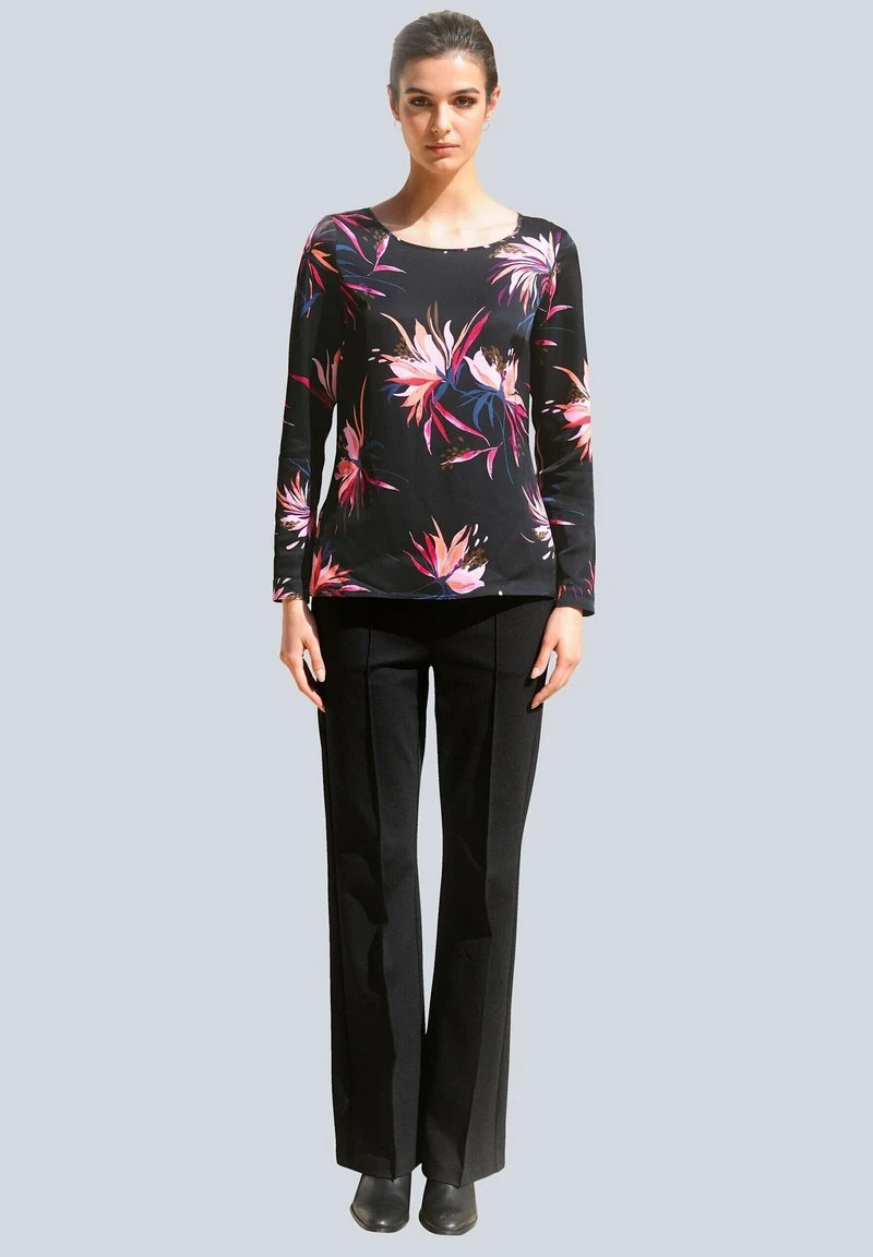 Bluse - Schwarz Pink Koralle 4 Bluse - Schwarz Pink Koralle – Bild 2