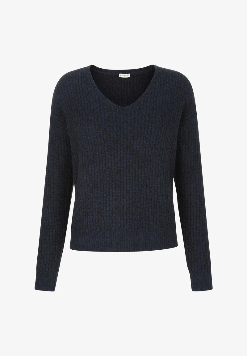 Strickpullover - Marineblau 4 Strickpullover - Marineblau – Bild 2