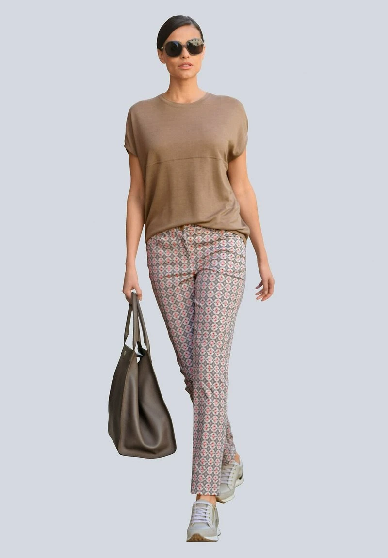 Stoffhose - Taupe/koralle 4 Stoffhose - Taupe/koralle – Bild 2