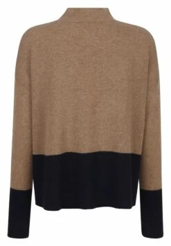 Strickpullover - Marineblau Cognac -Alba Moda Verkäufe 41b179274c964cb0bdece320a267d9ad