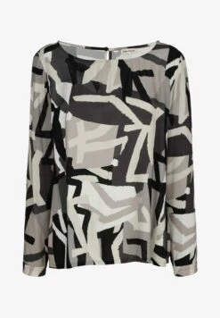 Bluse - Grau Ecru Schwarz -Alba Moda Verkäufe 463c37e8e3784e91ad0a743b4001603a
