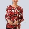 Bluse - Rot,schwarz,weiß -Alba Moda Verkäufe 49979cdfa9d84b72978e9318d5123e07