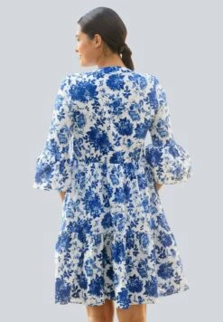Freizeitkleid - Blau Weiß -Alba Moda Verkäufe 4c4b1728fa7542f7915e31319787e573