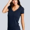 T-Shirt Basic - Marineblau 2 T-Shirt Basic - Marineblau -Alba Moda Verkäufe 51b18a3521b74b039d0e90ba2edca4af