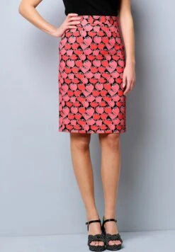 Bleistiftrock - Koralle Schwarz