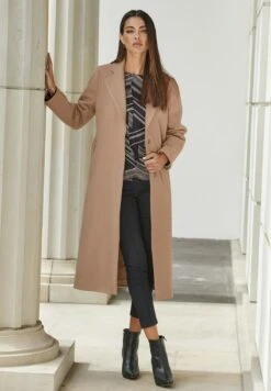 Klassischer Mantel - Taupe 13 Klassischer Mantel - Taupe -Alba Moda Verkäufe 556a64a173bc40bd882805aeb8644570