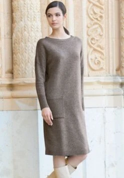 Strickkleid - Taupe -Alba Moda Verkäufe 55cff39ca56b49a984b7965bd94c9901