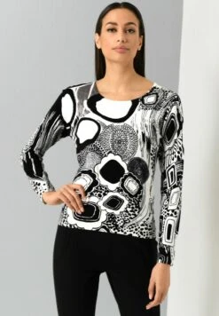 Strickpullover - Schwarz Weiß