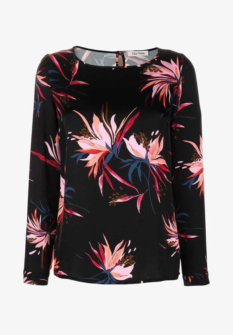 Bluse - Schwarz Pink Koralle 8 Bluse - Schwarz Pink Koralle – Bild 6