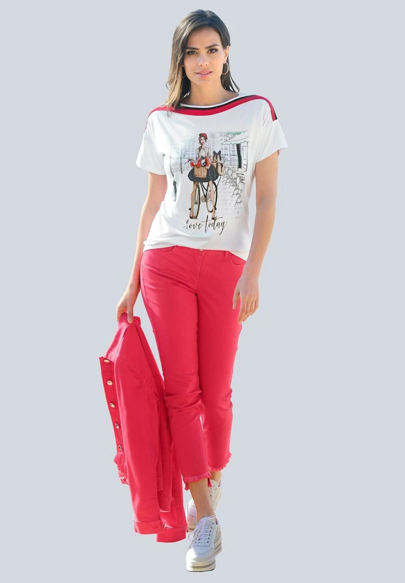 T-Shirt Print - Weiß Rot Marineblau 4 T-Shirt Print - Weiß Rot Marineblau – Bild 2