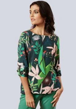 Bluse - Grün,koralle