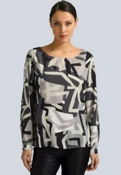 Bluse - Grau Ecru Schwarz -Alba Moda Verkäufe 62bac47339b448e0a81b9f8f2923fdde 1
