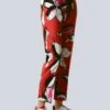 DRUCKHOSE - Stoffhose - Rot,schwarz,off-white -Alba Moda Verkäufe 643ba73688fc4ab0bd795420095dc585