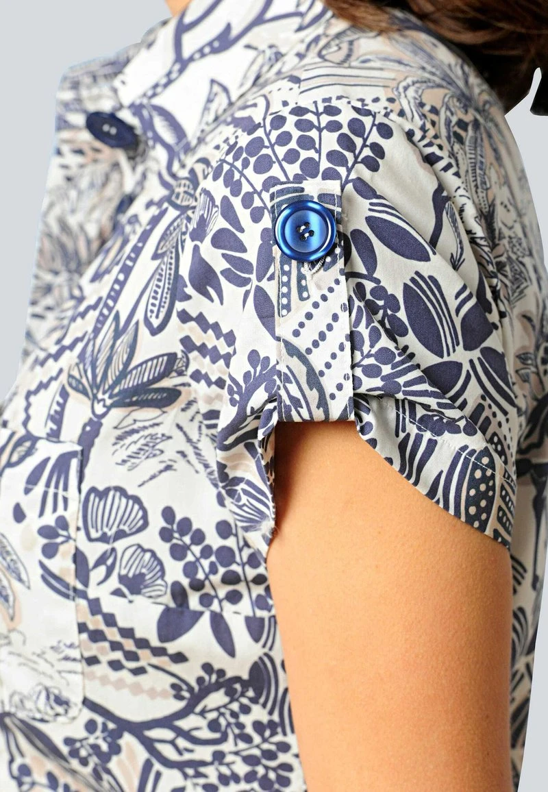 Blusenkleid - Off-white Marineblau 6 Blusenkleid - Off-white Marineblau – Bild 4