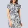 Blusenkleid - Off-white Marineblau -Alba Moda Verkäufe 6cca0e634e33495aa6d6f814f9b025f0