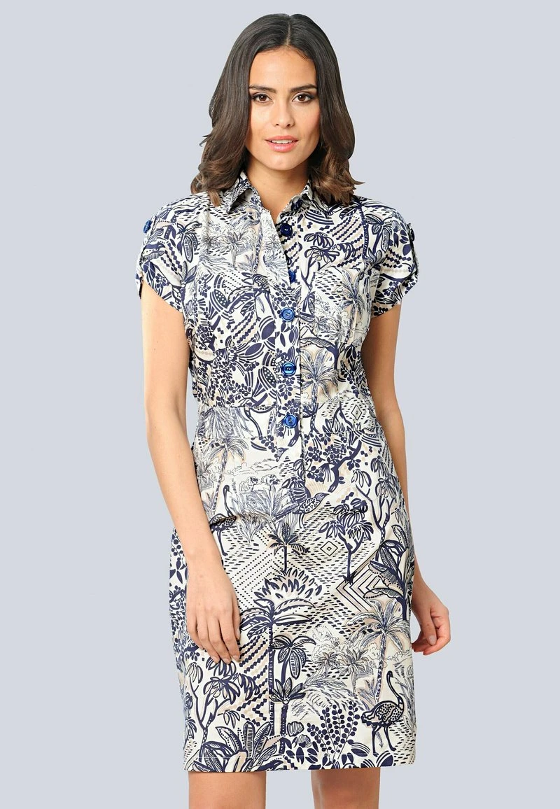 Blusenkleid - Off-white Marineblau 3 Blusenkleid - Off-white Marineblau