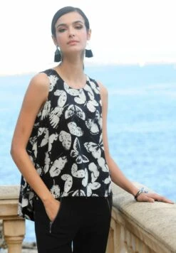 Bluse - Schwarz/weiß -Alba Moda Verkäufe 74d2893f34bc4273b380927844a0e71c