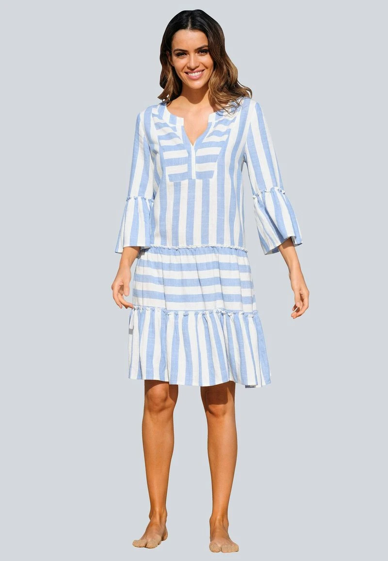 Freizeitkleid - Weiß/blau 4 Freizeitkleid - Weiß/blau – Bild 2