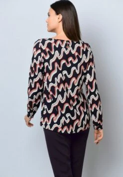 Bluse - Schwarz/koralle/off White -Alba Moda Verkäufe 7897f3c07291425e89728eb6b6889273