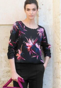 Bluse - Schwarz Pink Koralle 12 Bluse - Schwarz Pink Koralle -Alba Moda Verkäufe 7d8ec05d83cd4893bf393be80b8842cd