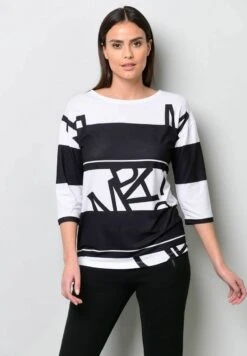 Langarmshirt - Schwarz Weiß