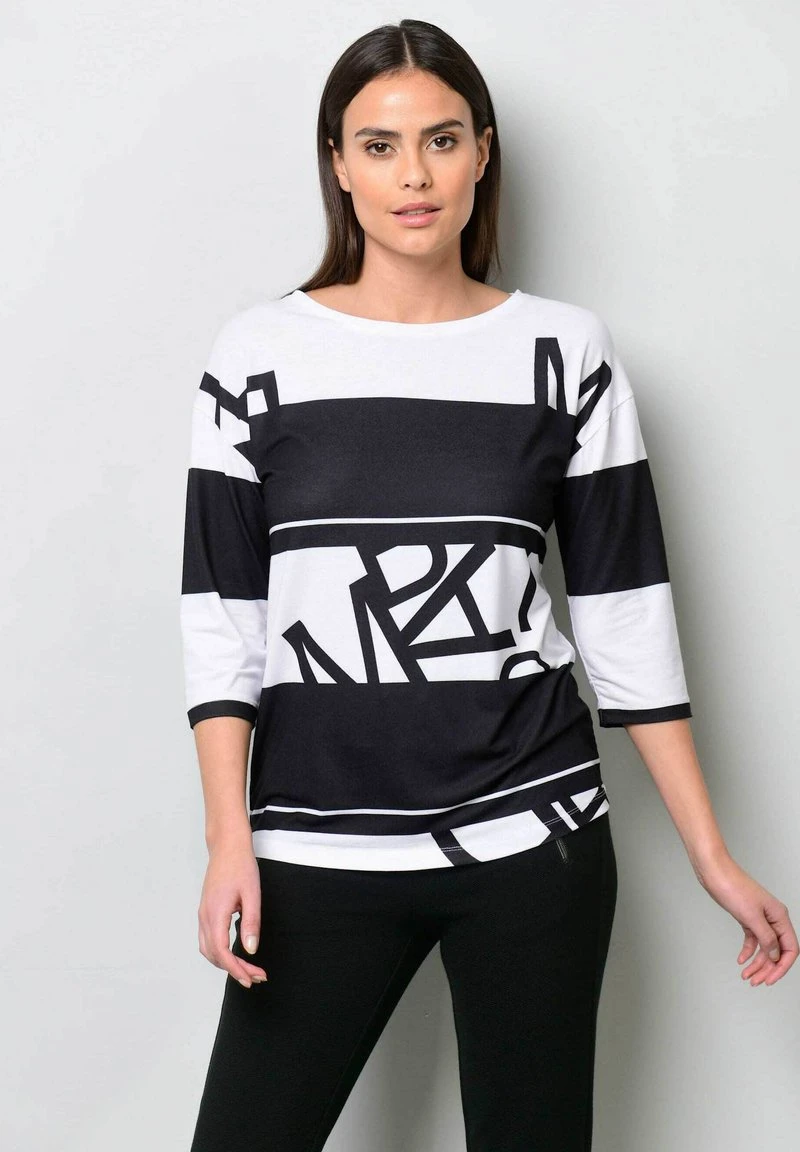 Langarmshirt - Schwarz Weiß 3 Langarmshirt - Schwarz Weiß