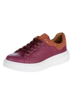 Sneaker Low - Aubergine,orange -Alba Moda Verkäufe 82a65aba155e49a9a54b4c504b0272e9