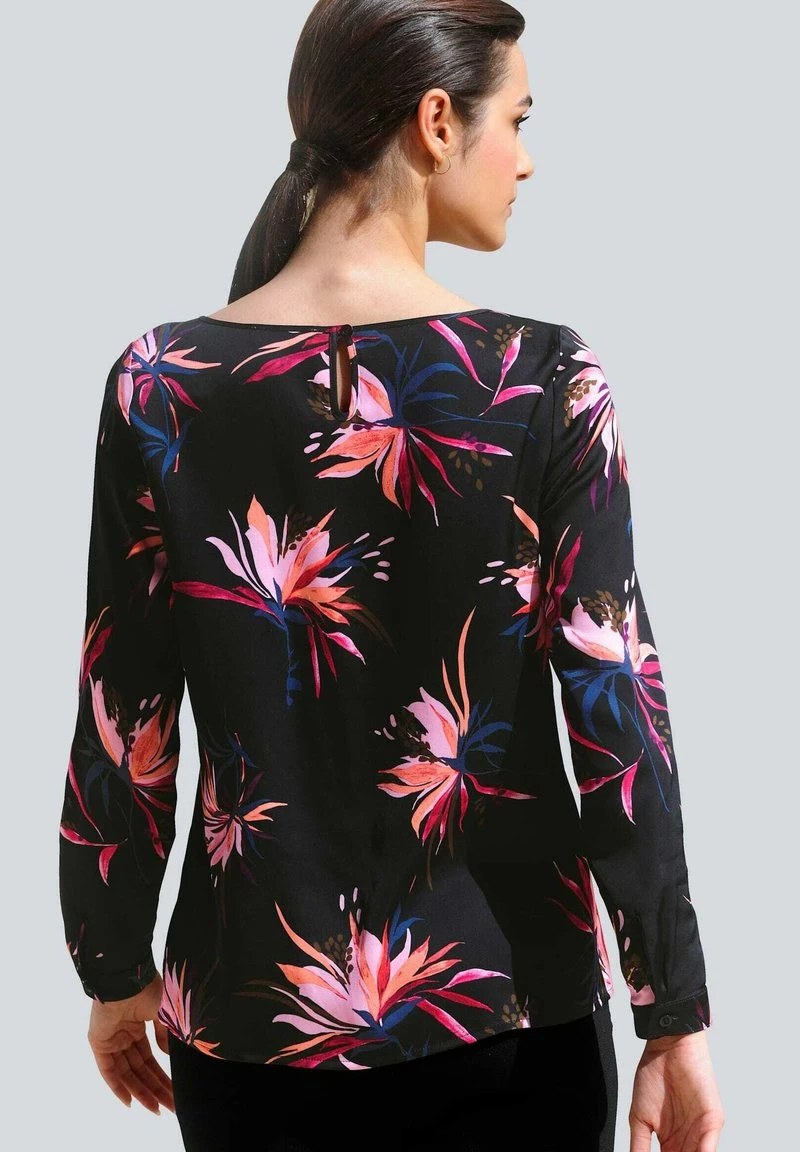 Bluse - Schwarz Pink Koralle 5 Bluse - Schwarz Pink Koralle – Bild 3