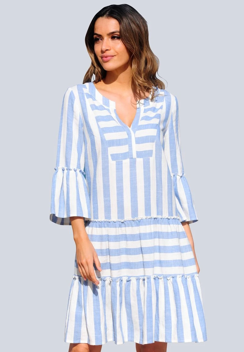 Freizeitkleid - Weiß/blau 3 Freizeitkleid - Weiß/blau