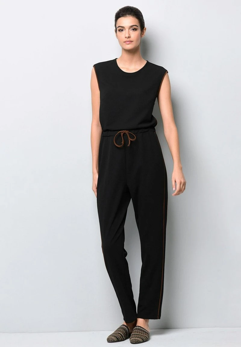 OVERALL - Jumpsuit - Schwarz/cognac 4 OVERALL - Jumpsuit - Schwarz/cognac – Bild 2