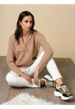 Strickpullover - Cognac -Alba Moda Verkäufe 90b0e99ff9174b5e9700064920507193