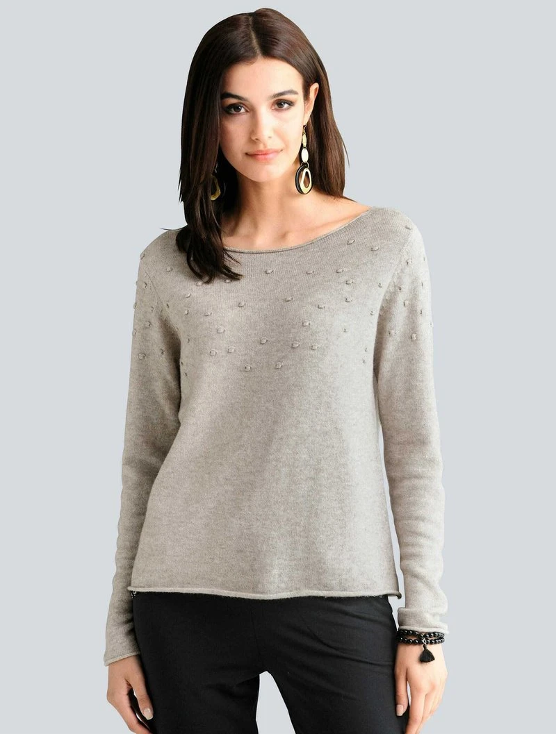 Strickpullover - Taupe 3 Strickpullover - Taupe