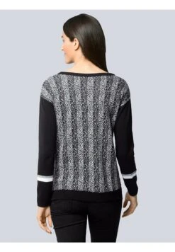 Strickpullover - Schwarz Off White 10 Strickpullover - Schwarz Off White -Alba Moda Verkäufe 941137ef6d134ff0bec3b6fbf5e14149