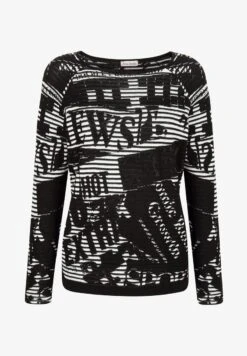 DRUCK - Strickpullover - Schwarz Ecru 12 DRUCK - Strickpullover - Schwarz Ecru -Alba Moda Verkäufe 98985c0668c44390ac20412b6522db60