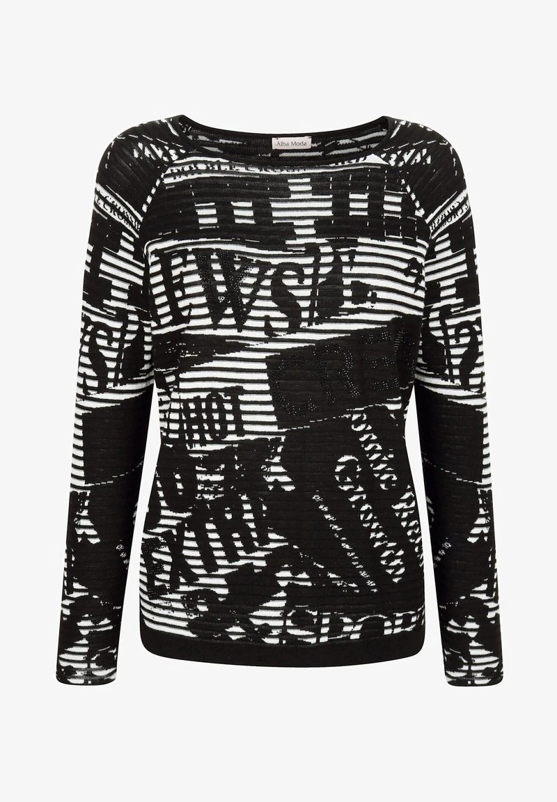 DRUCK - Strickpullover - Schwarz Ecru 7 DRUCK - Strickpullover - Schwarz Ecru – Bild 5