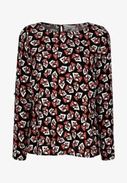 Bluse - Schwarz Rot Off White -Alba Moda Verkäufe 9a1dab7b0ea44e87858368c1aebc3936