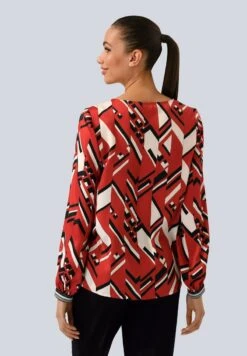 Bluse - Rot,schwarz,weiß -Alba Moda Verkäufe 9c9ae604b7234b43964fb676b8a57f9b