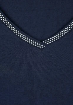 T-Shirt Basic - Marineblau -Alba Moda Verkäufe aea52163a1d04b8f9ec97876648a0c48