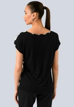 Bluse - Schwarz,grau,weiß -Alba Moda Verkäufe b0c341958be64ff78235c77947d7a115
