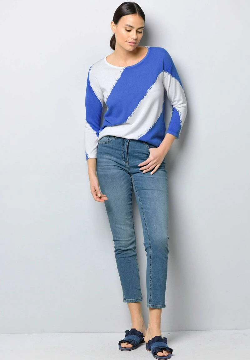 Strickpullover - Weiß/blau 7 Strickpullover - Weiß/blau – Bild 5